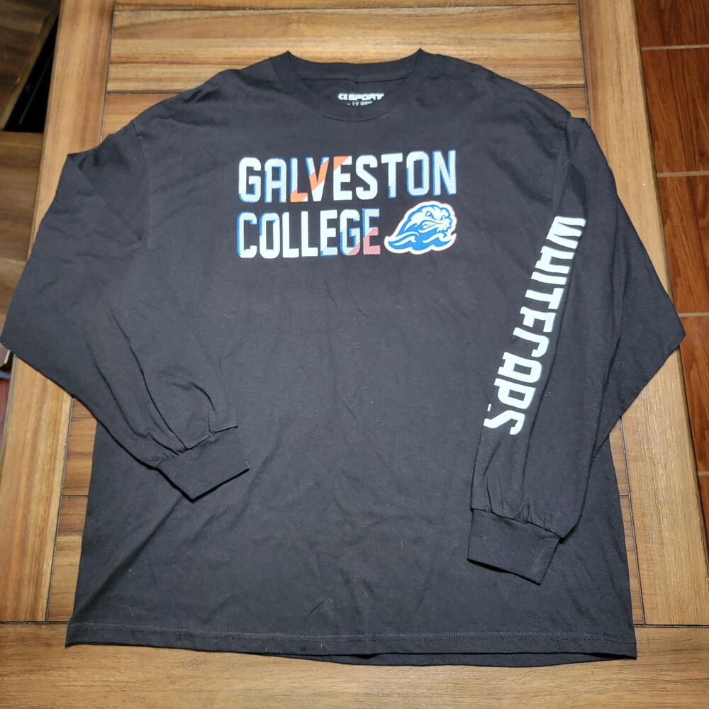 CI Sport Galveston College LS Black Unisex Tee Whitecaps - Size 2XL NWT
